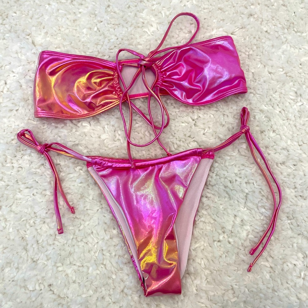 Pink rave bikini